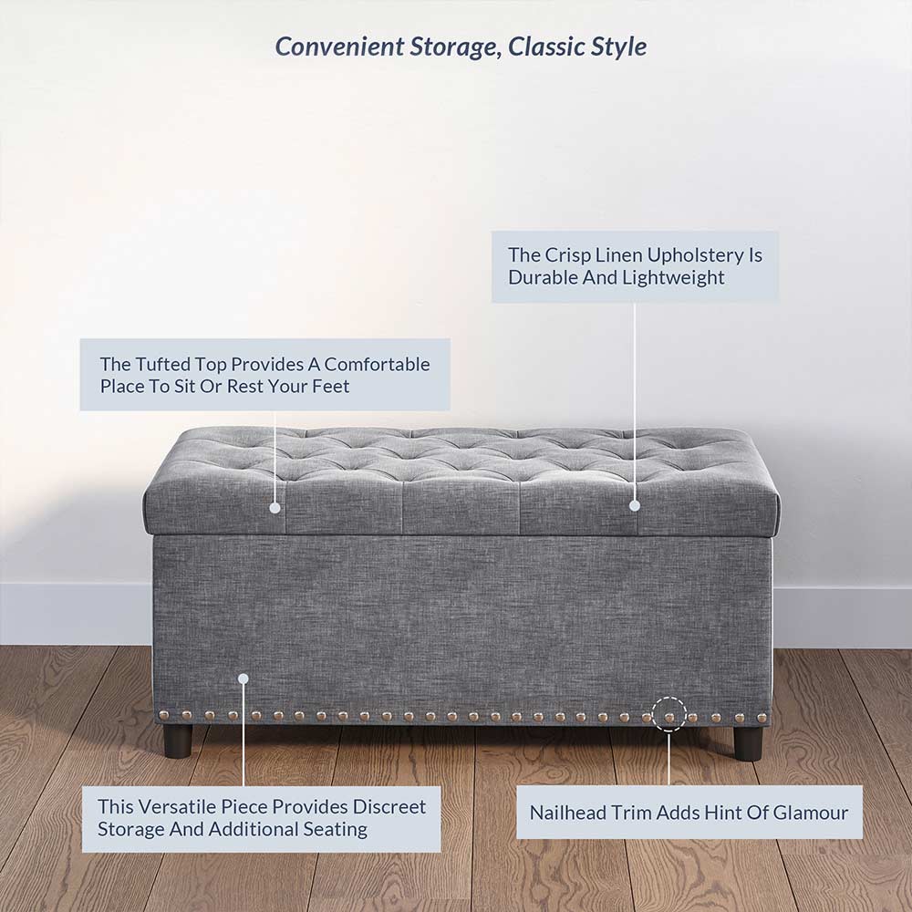 Brentwood Tufted Storage Ottoman Bench