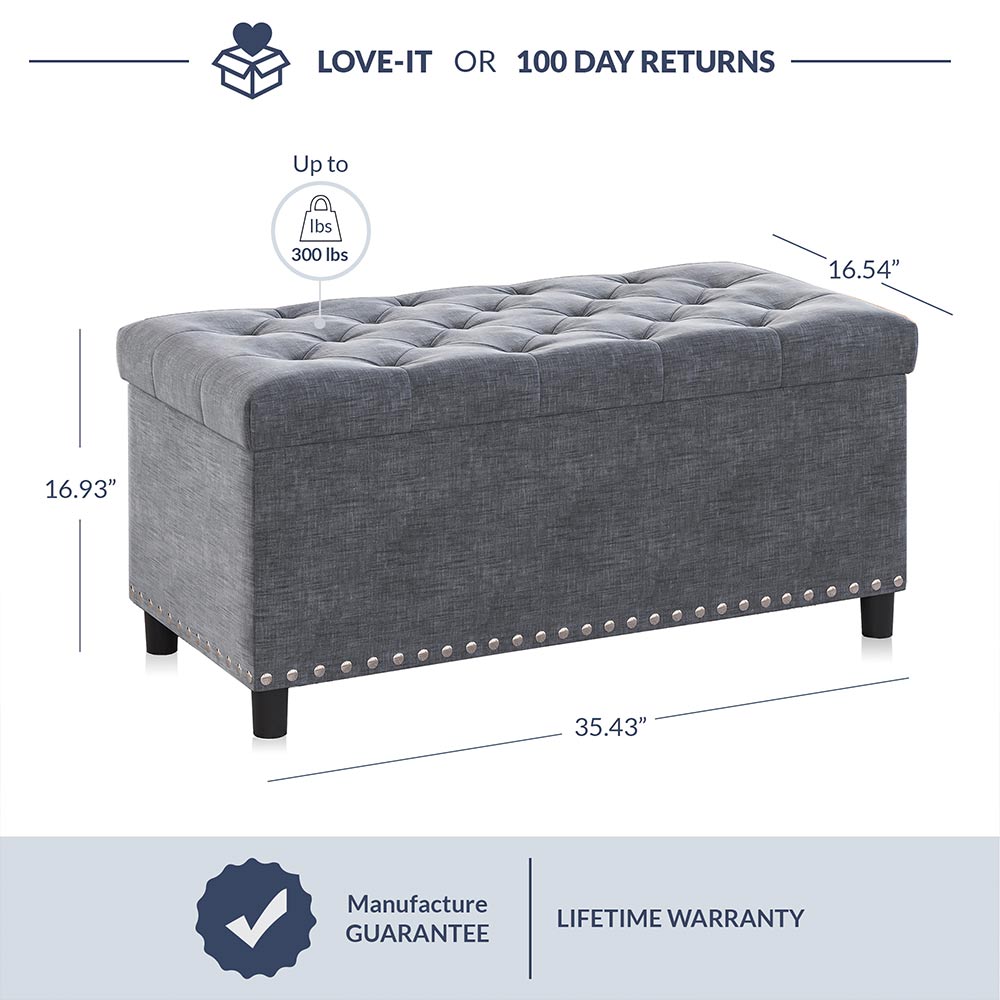 Brentwood Tufted Storage Ottoman Bench