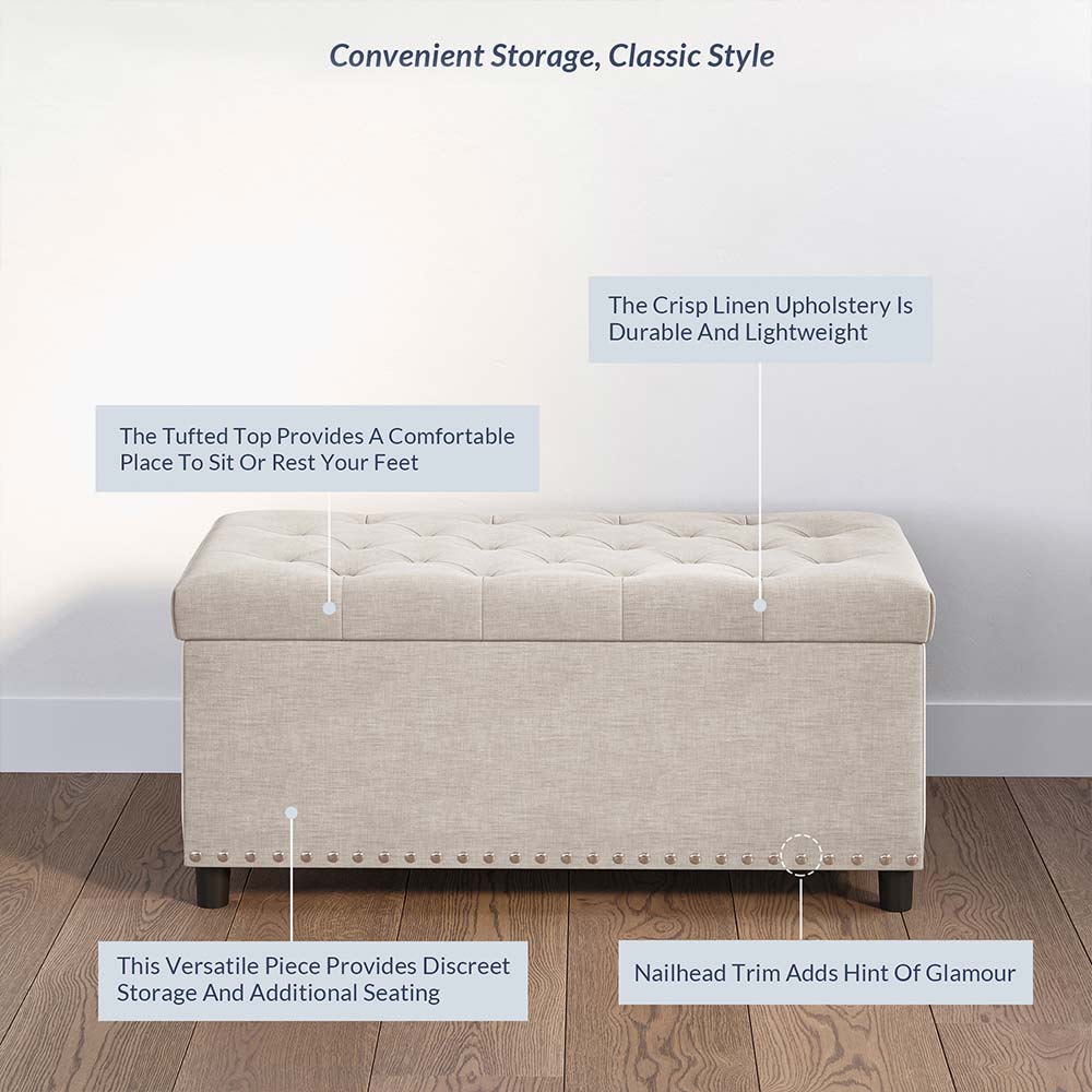 Brentwood Tufted Storage Ottoman Bench