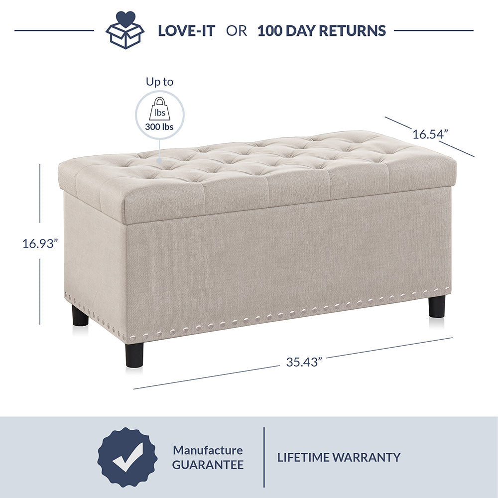 Brentwood Tufted Storage Ottoman Bench