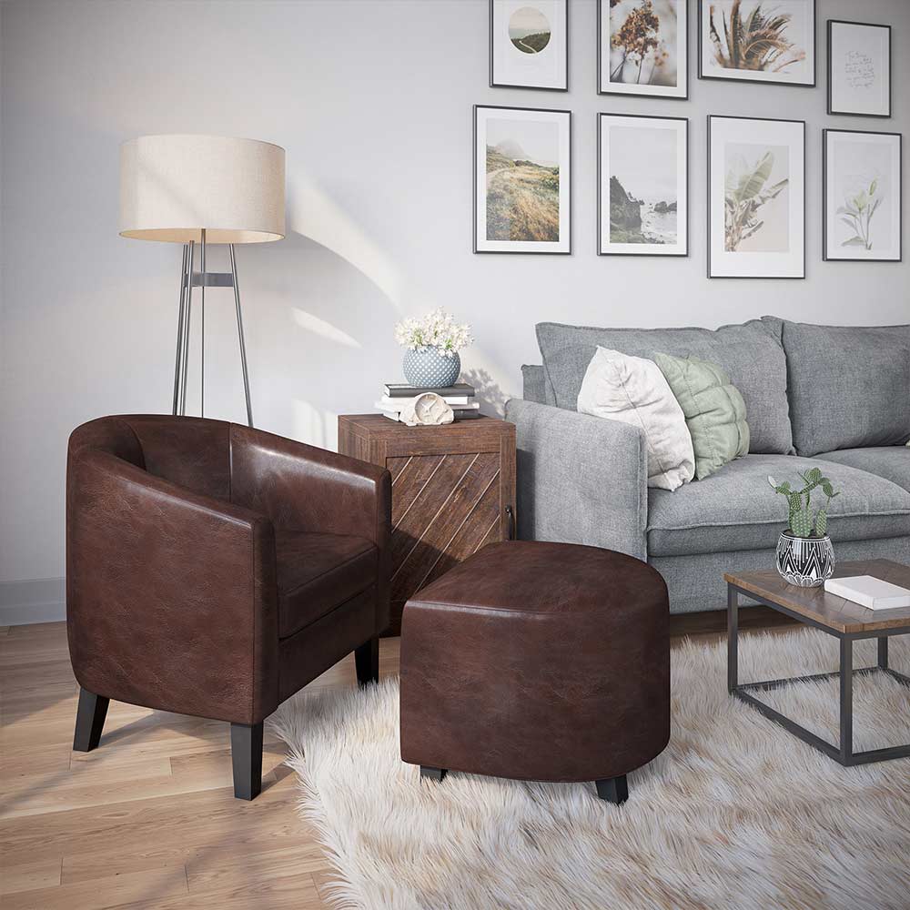 Lydia Chair with Ottoman Set