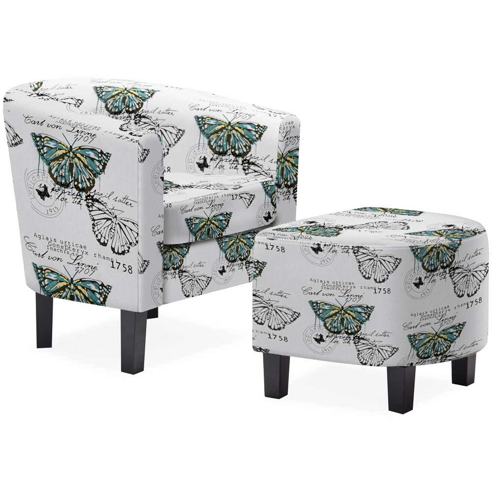 Lydia Chair with Ottoman Set