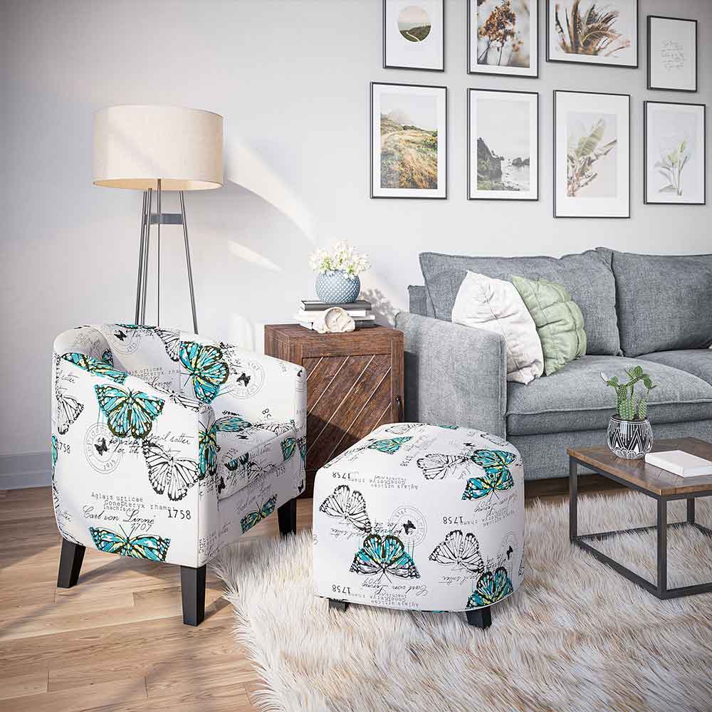 Lydia Chair with Ottoman Set