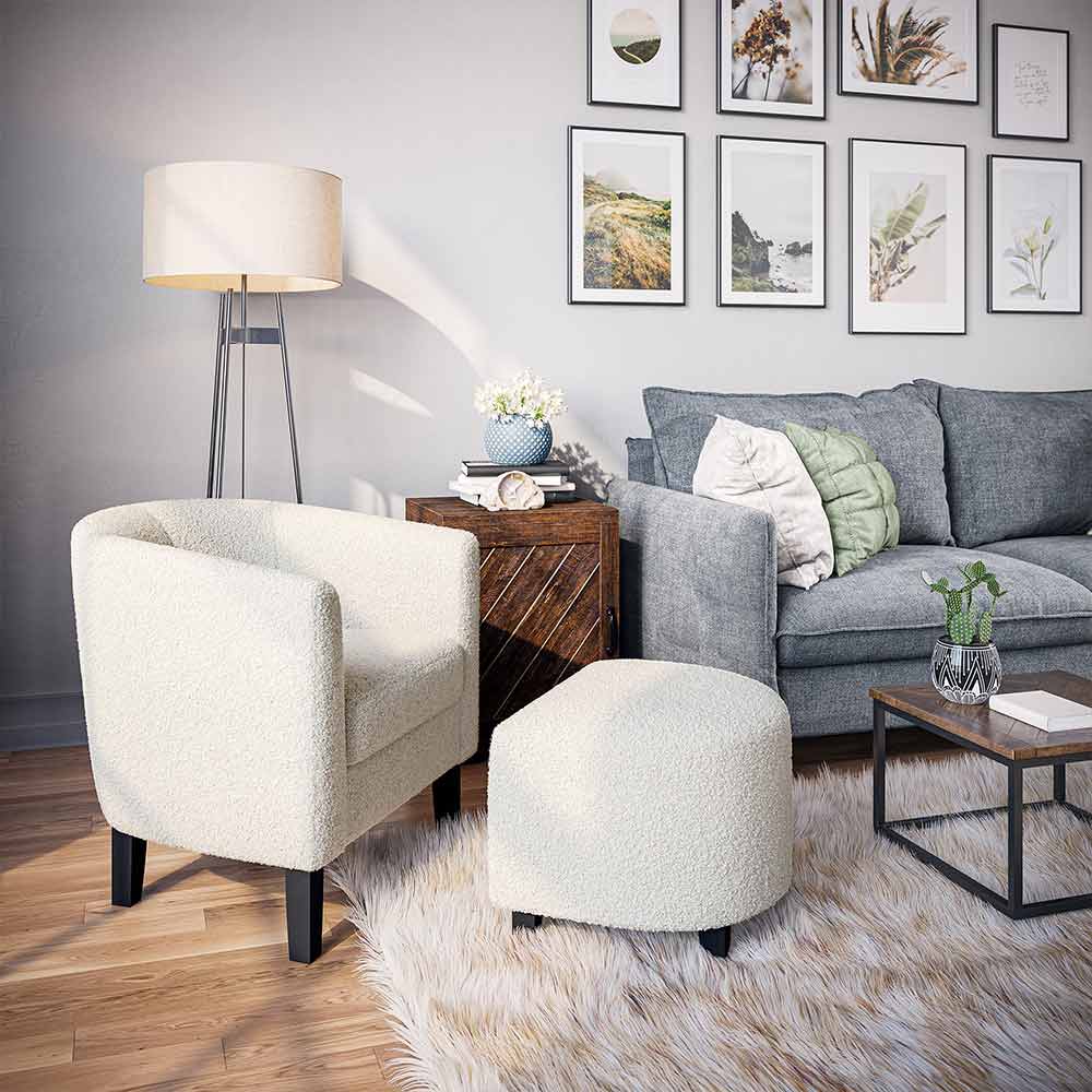 Lydia Chair with Ottoman Set