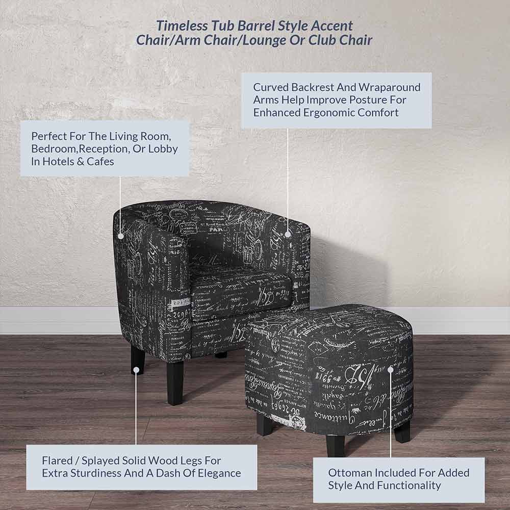 Lydia Chair with Ottoman Set