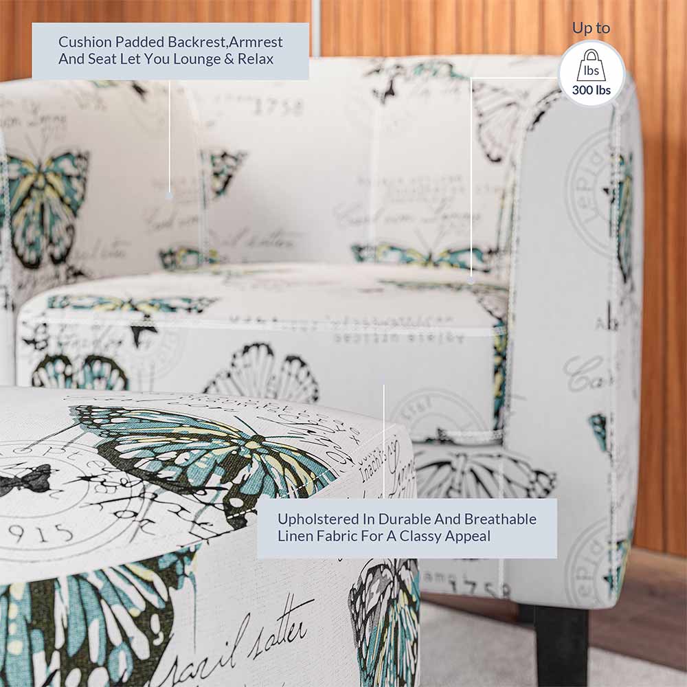 Lydia Chair with Ottoman Set