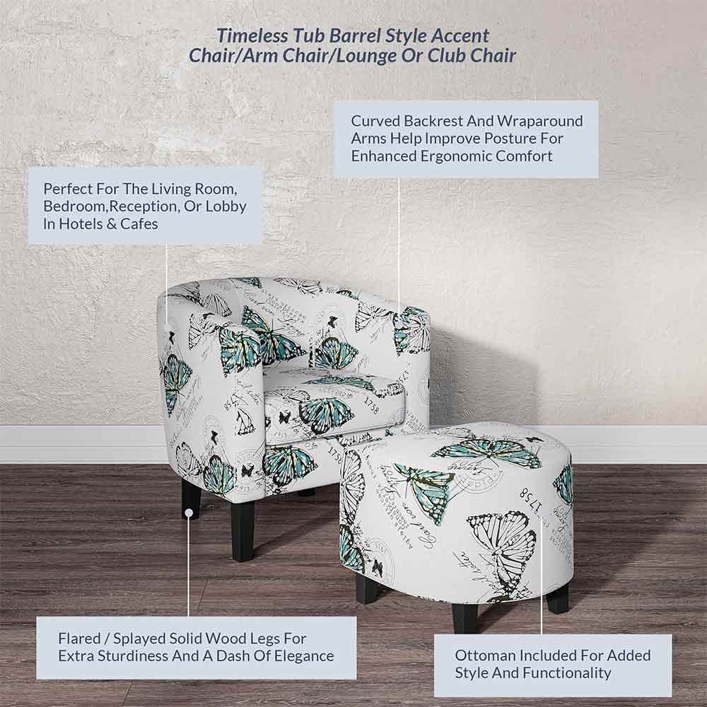 Lydia Chair with Ottoman Set