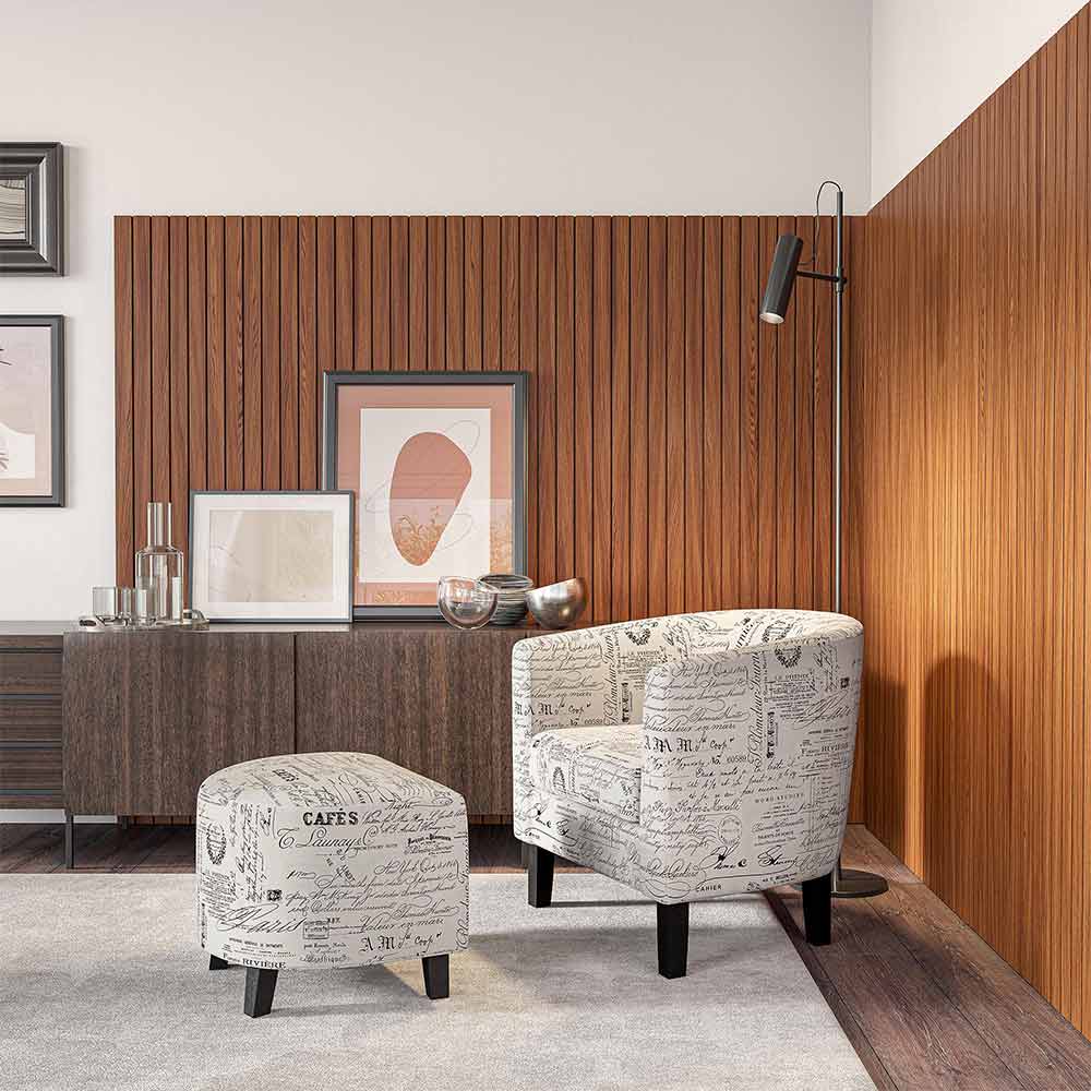 Lydia Chair with Ottoman Set