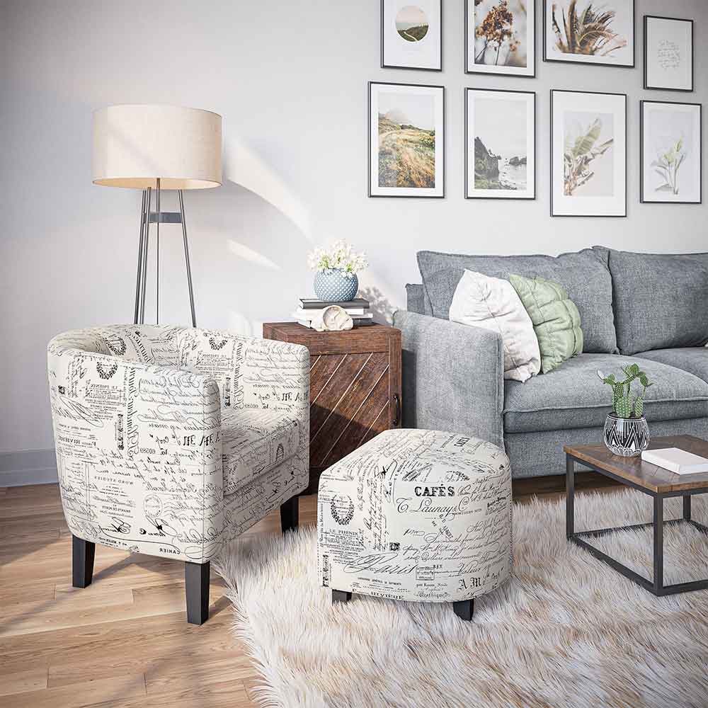 Lydia Chair with Ottoman Set
