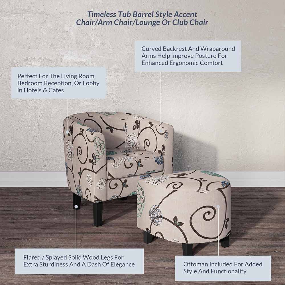 Lydia Chair with Ottoman Set