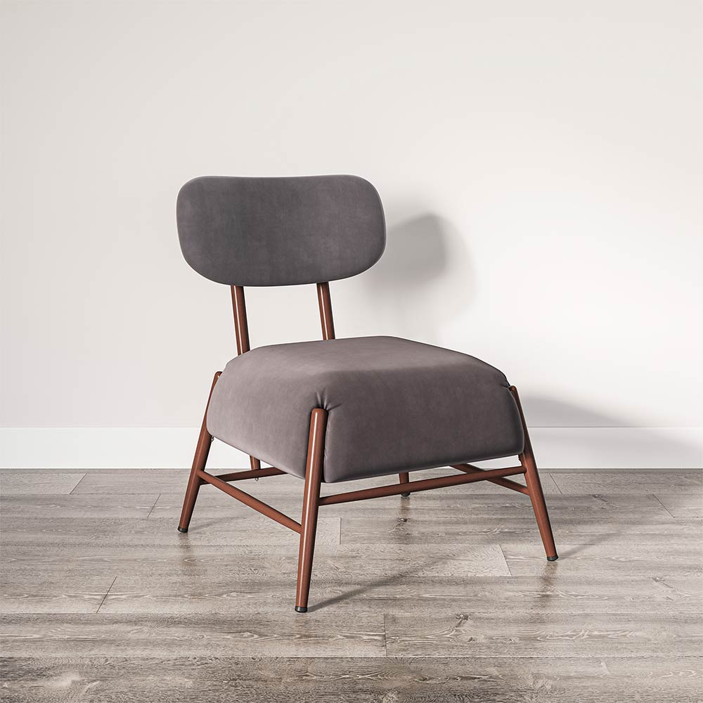 Quinton Mid-Century Modern Armless Velvet Accent Chair