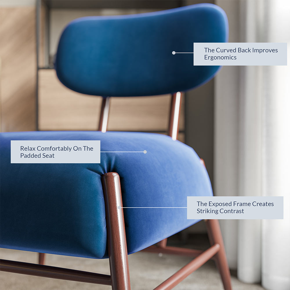 Quinton Mid-Century Modern Armless Velvet Accent Chair