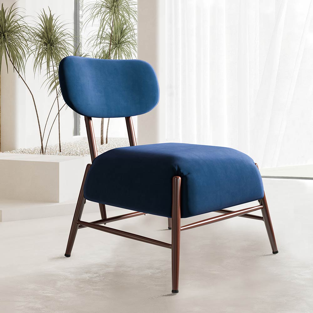 Quinton Mid-Century Modern Armless Velvet Accent Chair