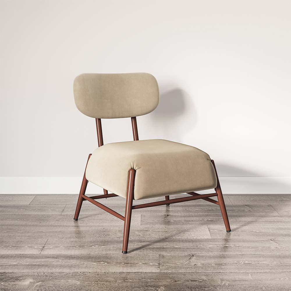 Quinton Mid-Century Modern Armless Velvet Accent Chair