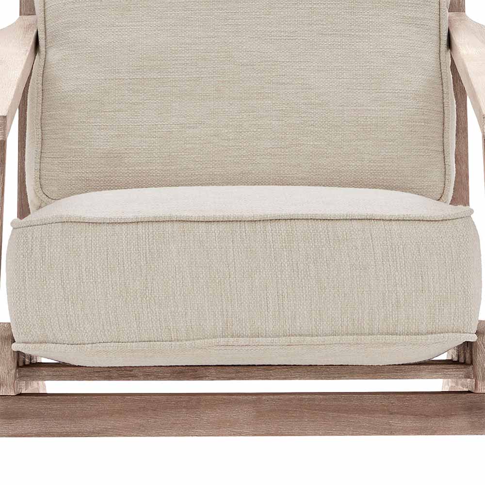 Maximus Mid-Century Modern Linen Armchair with Wooden Frame