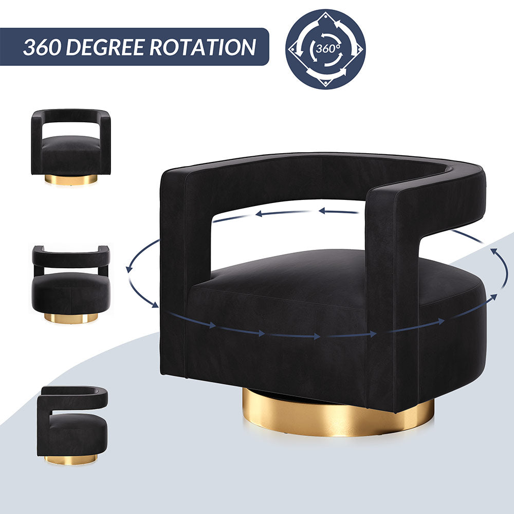 Crown Velvet Swivel Accent Chair