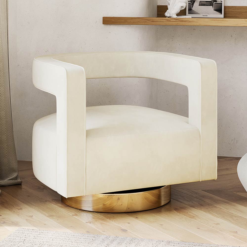 Crown Velvet Swivel Accent Chair