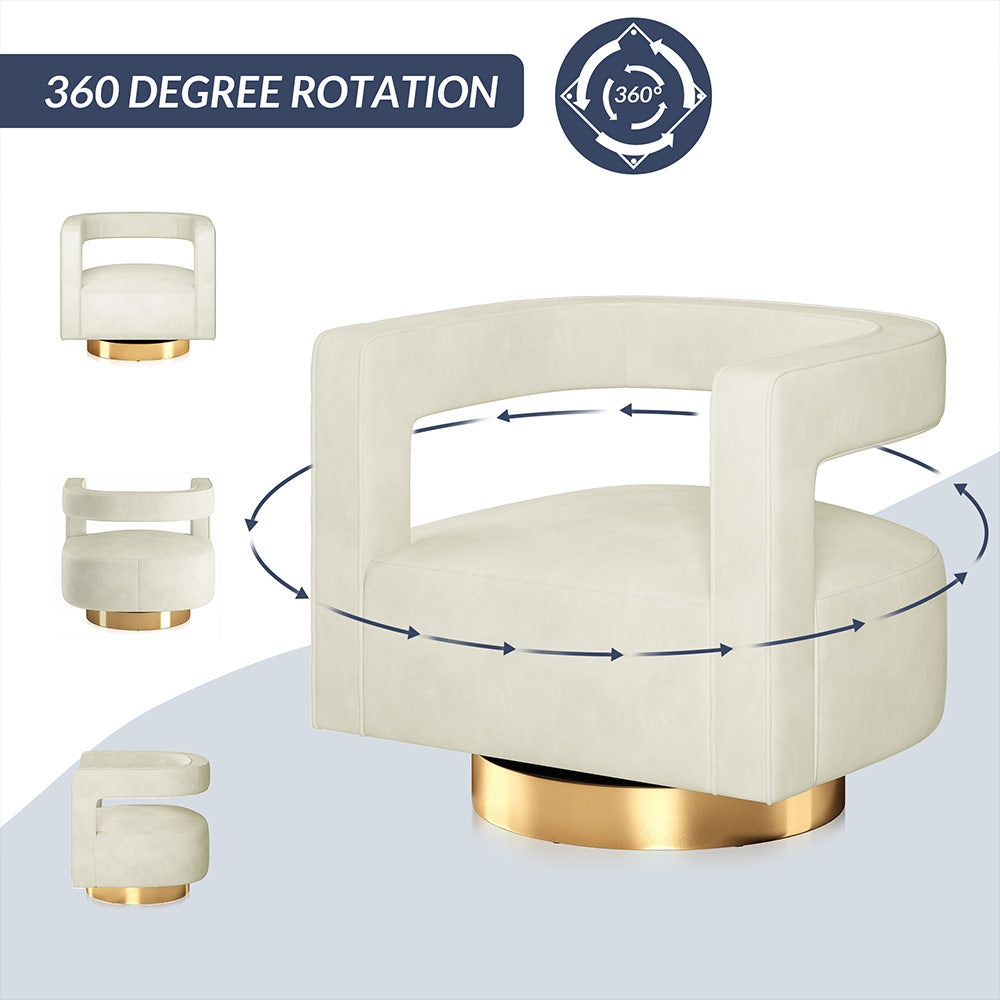 Crown Velvet Swivel Accent Chair