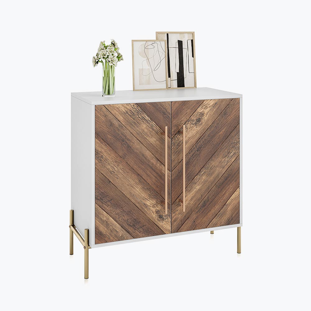 Harper 32" Small Entryway Sideboard Cabinet with Chevron Doors