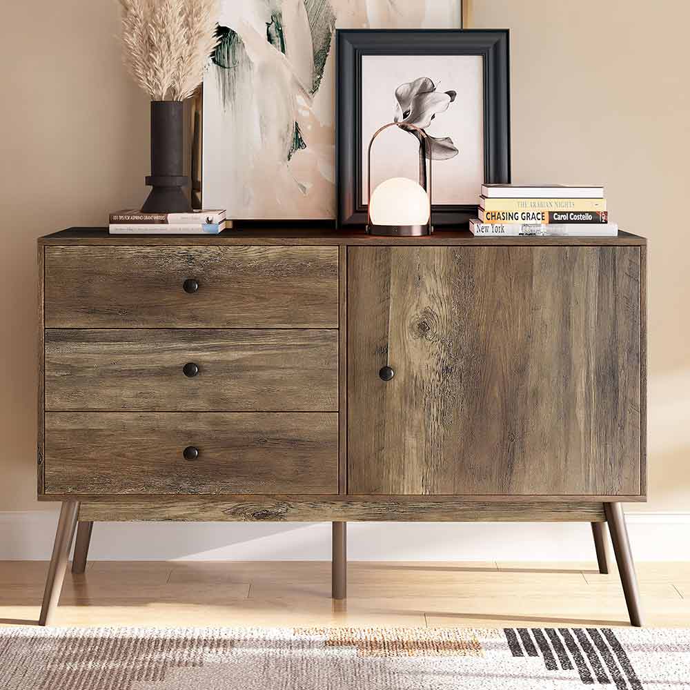 Annett 52" Mid-Century Modern Sideboard with 3 Drawers