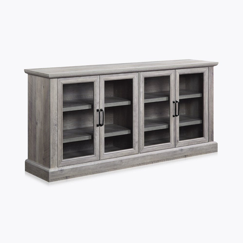 Liam 70" Modern Sideboard with 4 Glass Doors