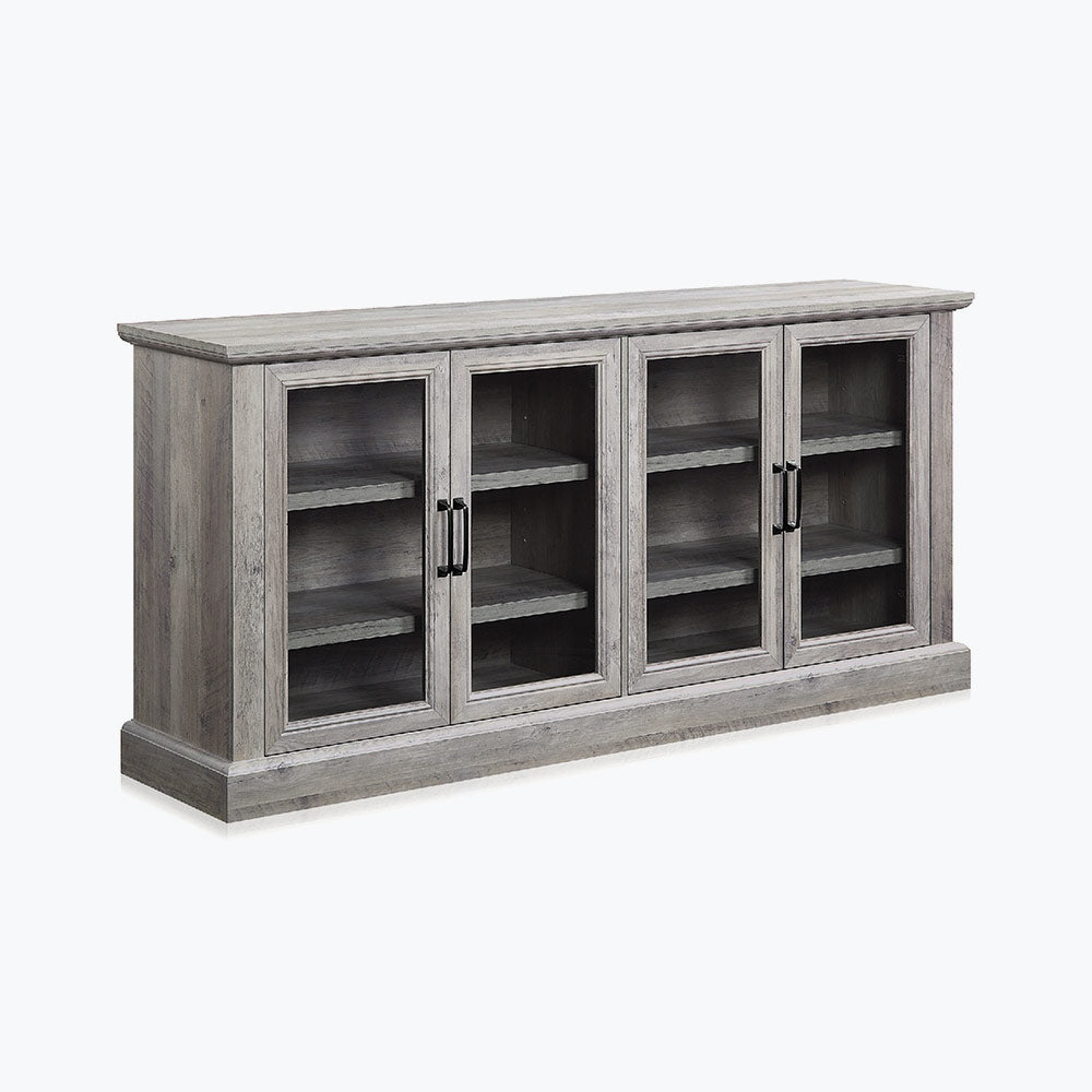 Liam 70" Modern Sideboard with 4 Glass Doors