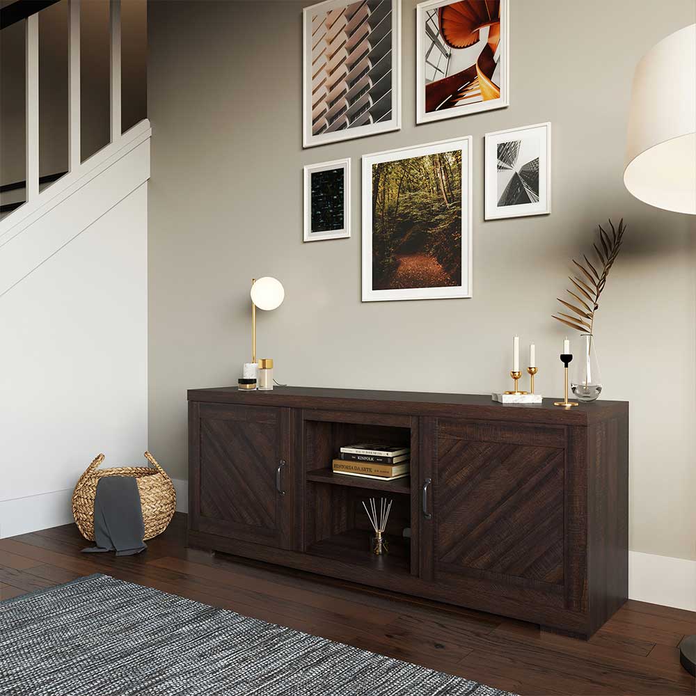 Hilo 58" Rustic Fireplace TV Stand