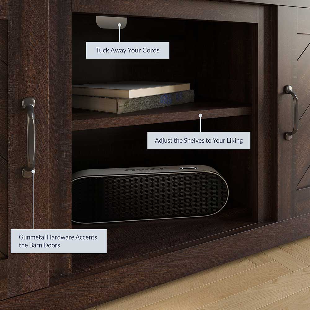 Hilo 58" Rustic Fireplace TV Stand