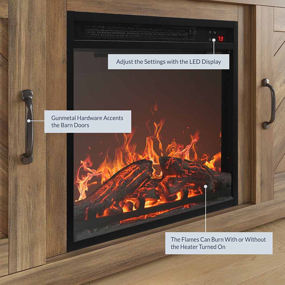 Hilo 58" Rustic Fireplace TV Stand