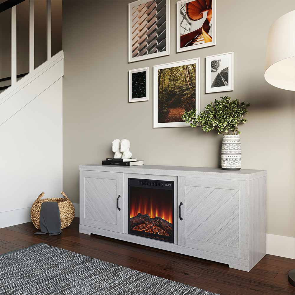 Hilo 58" Rustic Fireplace TV Stand