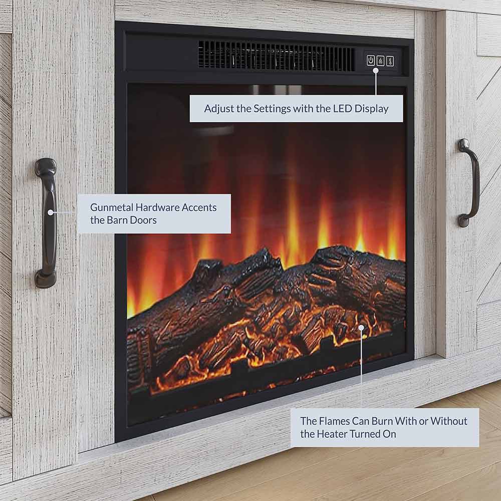 Hilo 58" Rustic Fireplace TV Stand