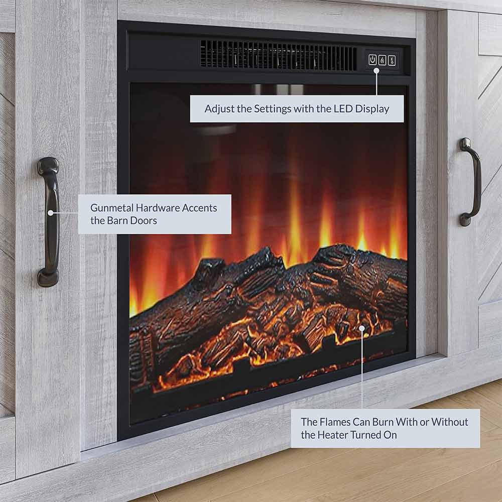 Hilo 58" Rustic Fireplace TV Stand