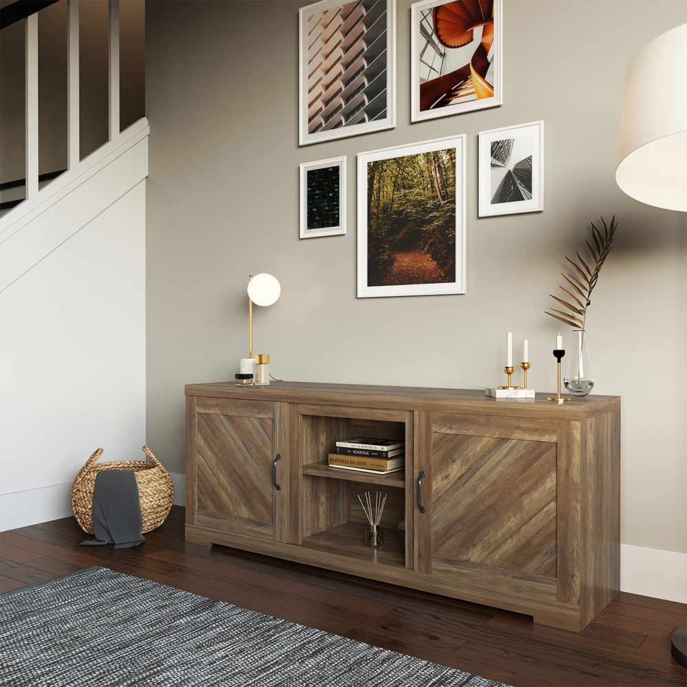 Hilo 58" Rustic Fireplace TV Stand
