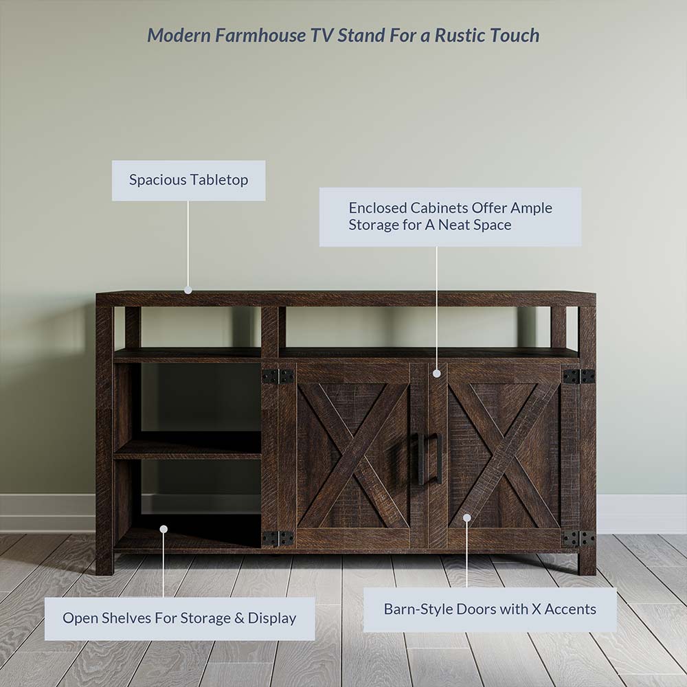 Preston Farmhouse TV Stand for TVs up to 65″