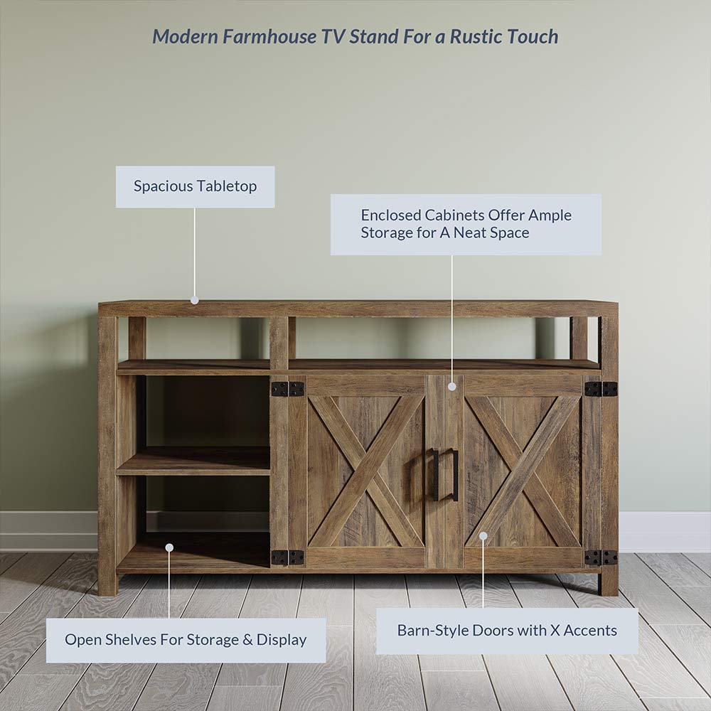 Preston Farmhouse TV Stand for TVs up to 65″