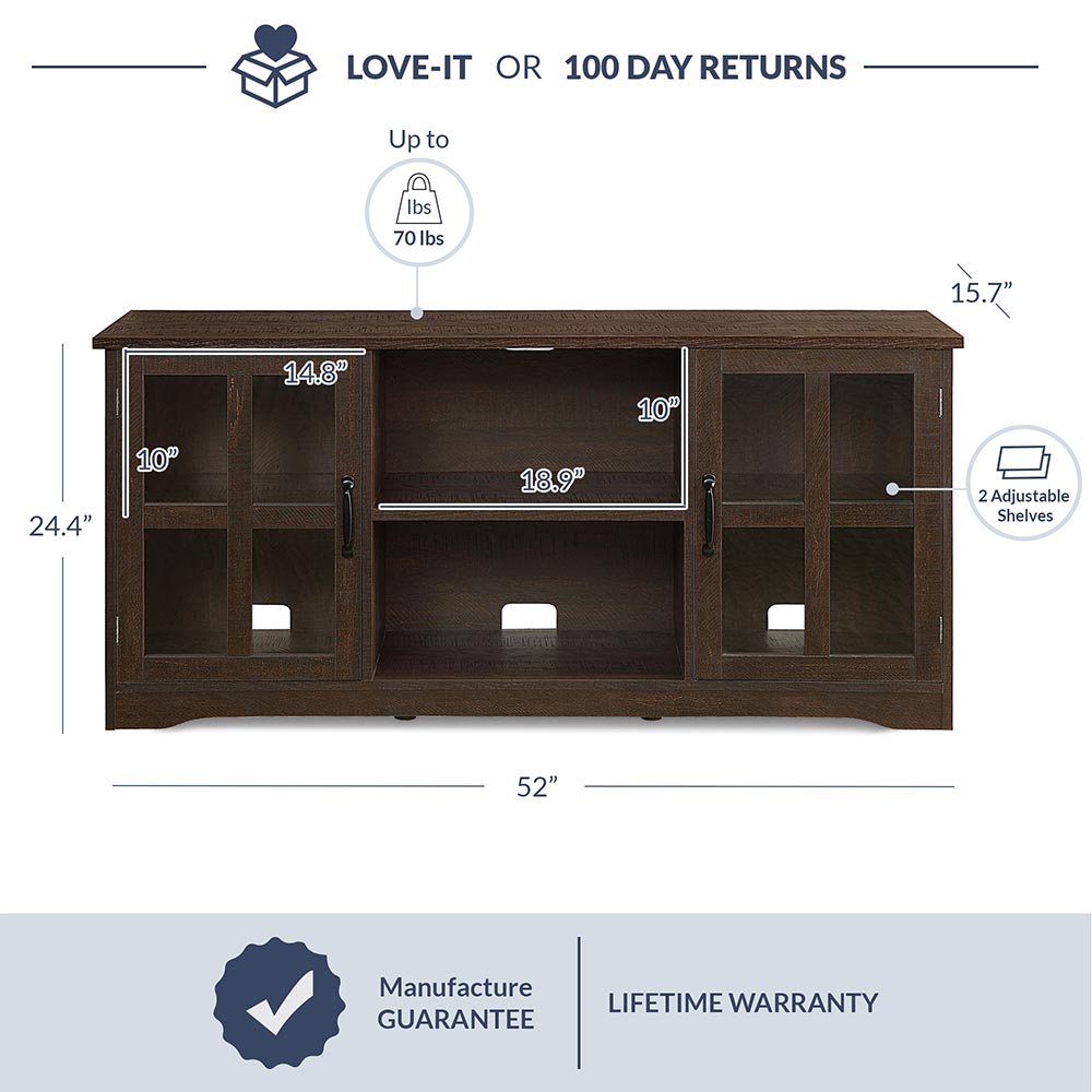 Cori Wood Farmhouse TV Stand for TVs Up to 55"