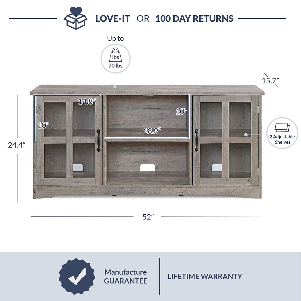 Cori Wood Farmhouse TV Stand for TVs Up to 55"