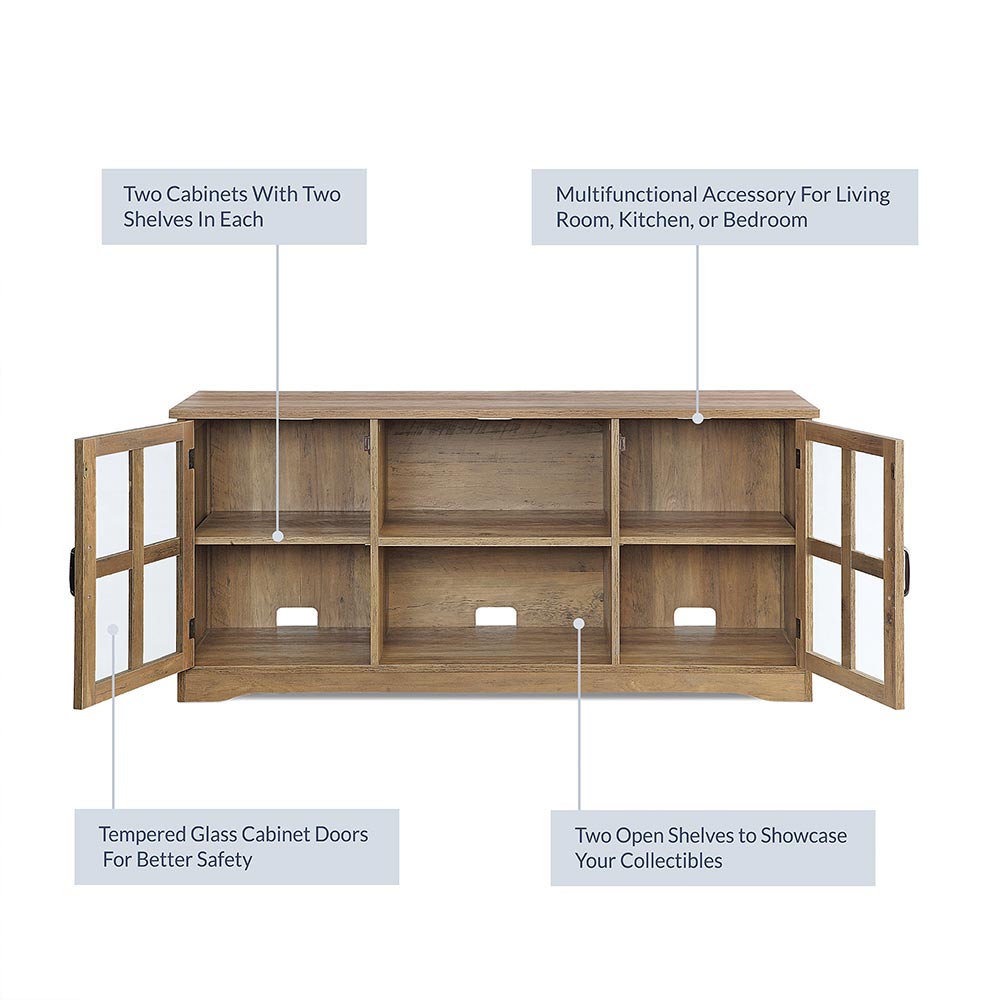 Cori Wood Farmhouse TV Stand for TVs Up to 55"