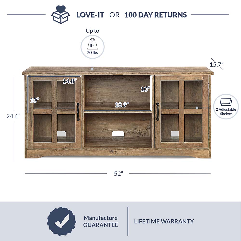 Cori Wood Farmhouse TV Stand for TVs Up to 55"