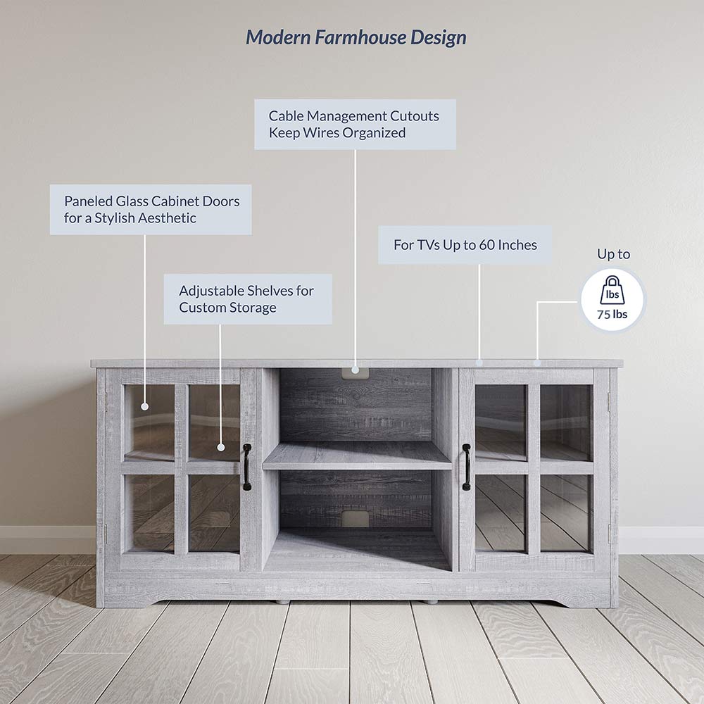 Cori Wood Farmhouse TV Stand for TVs Up to 55"