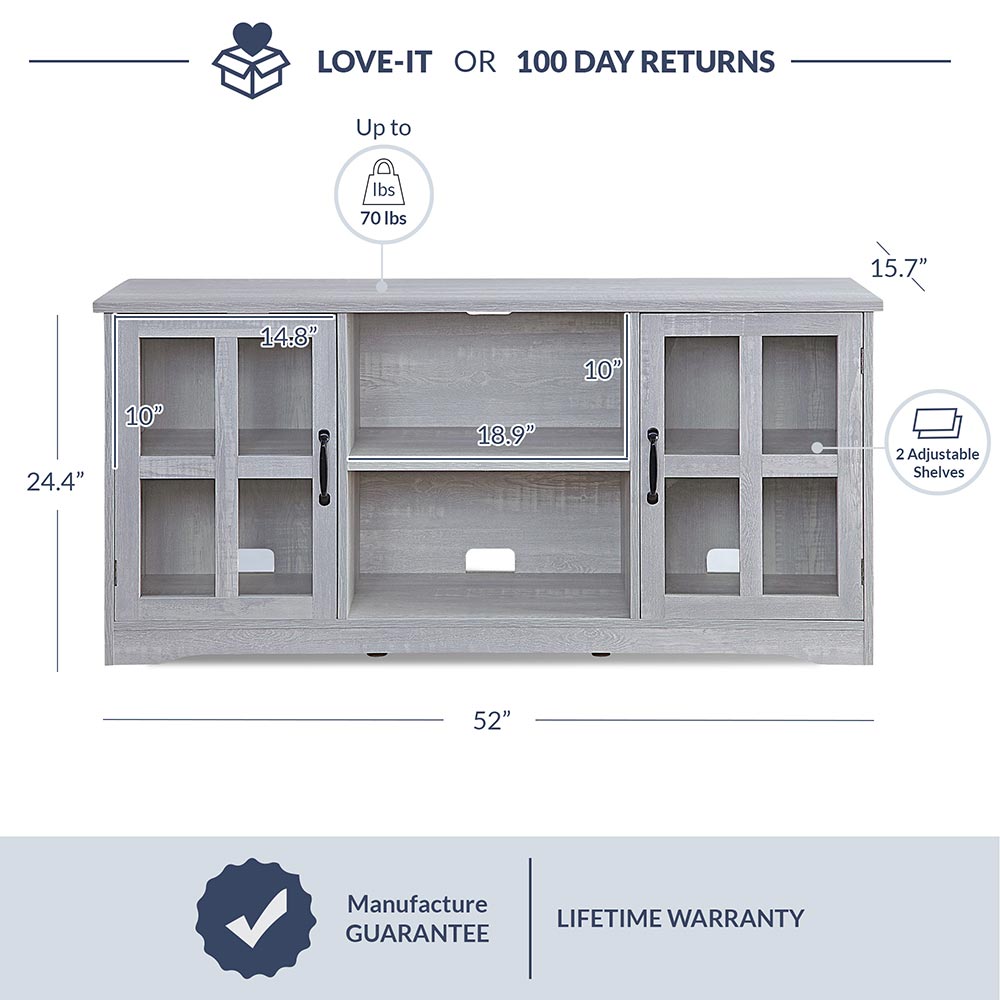 Cori Wood Farmhouse TV Stand for TVs Up to 55"