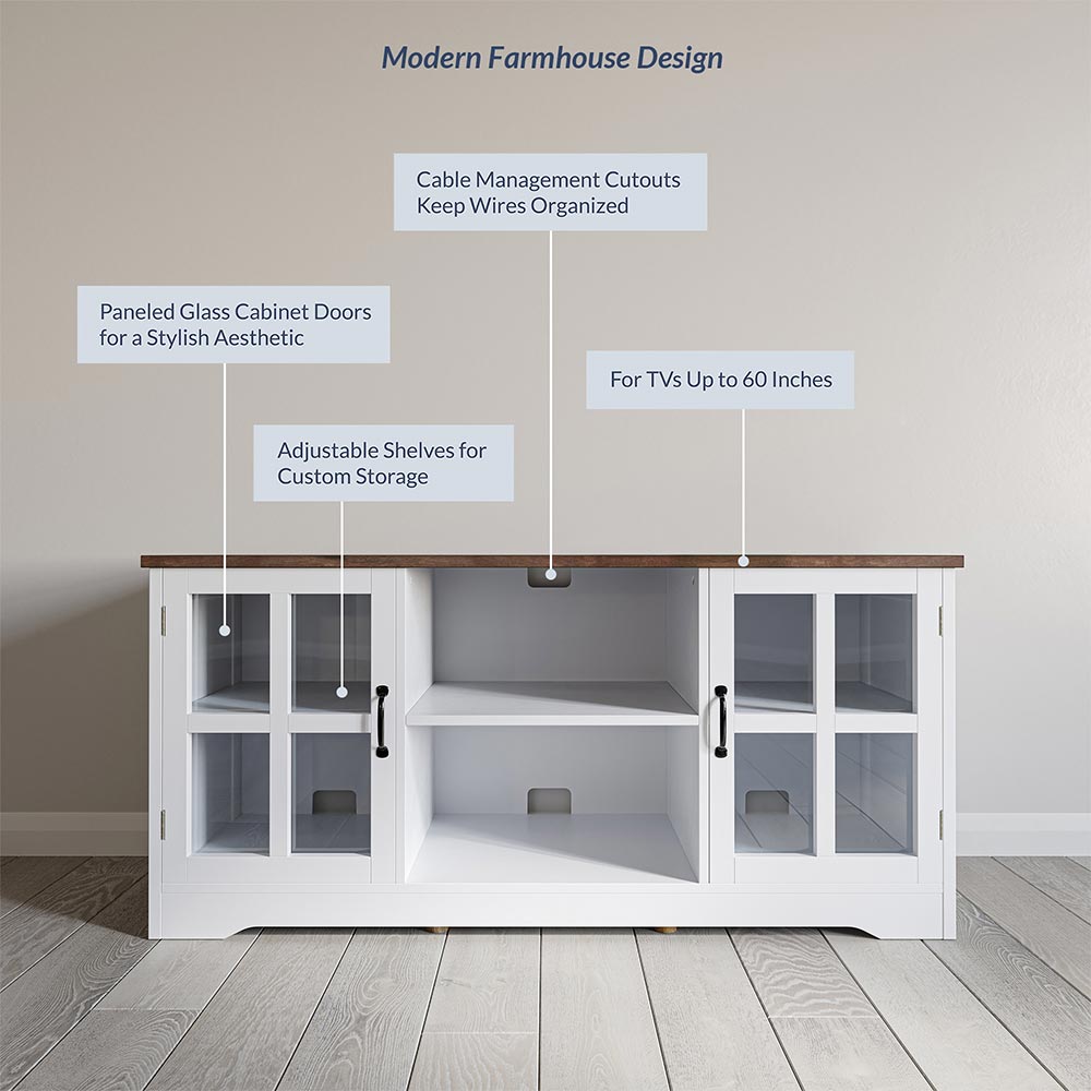 Cori Wood Farmhouse TV Stand for TVs Up to 55"