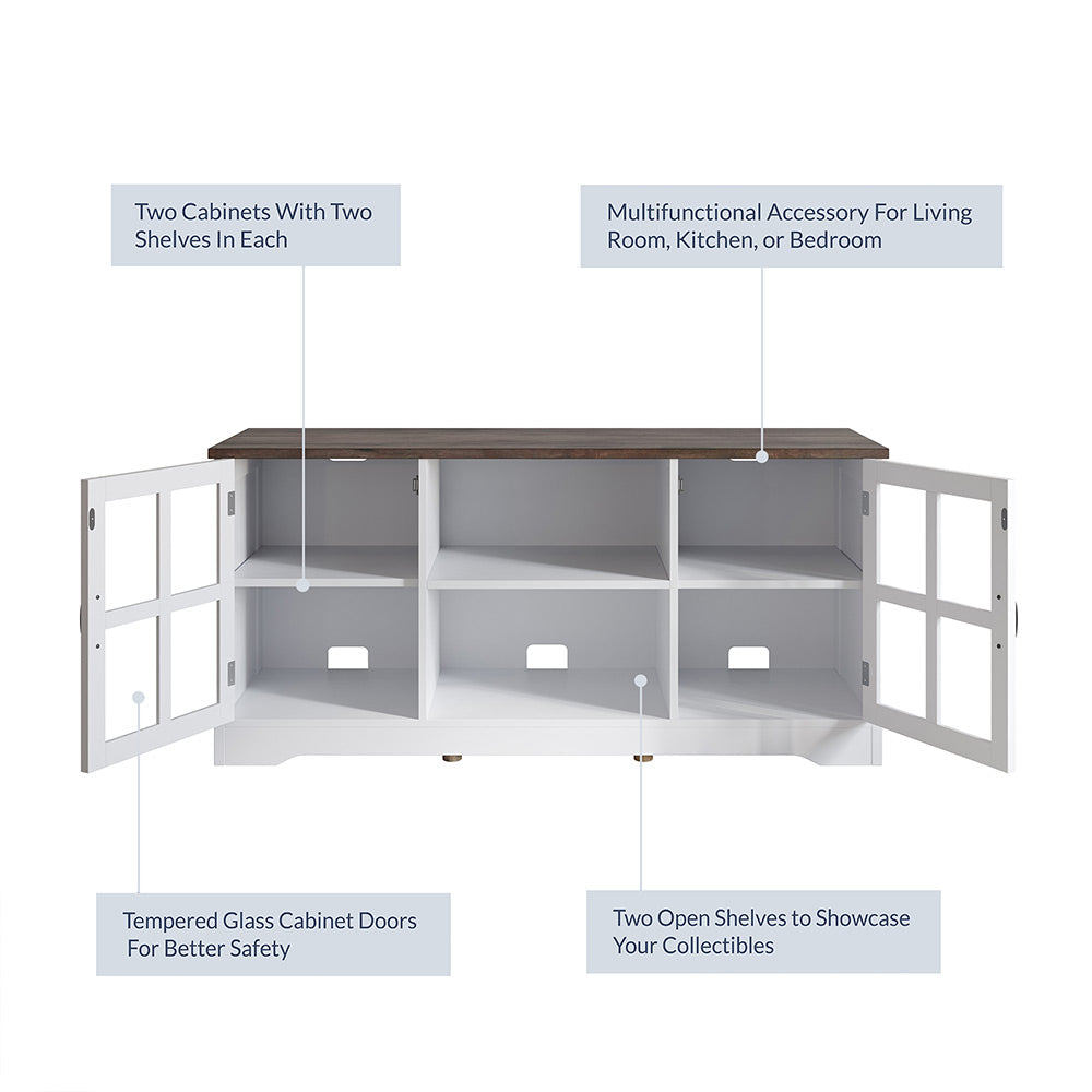 Cori Wood Farmhouse TV Stand for TVs Up to 55"