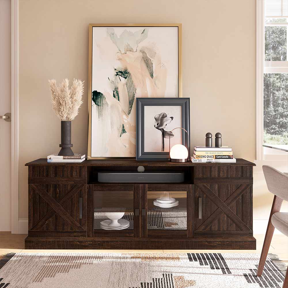 Veropeso Farmhouse TV Stand for TVs up to 70″