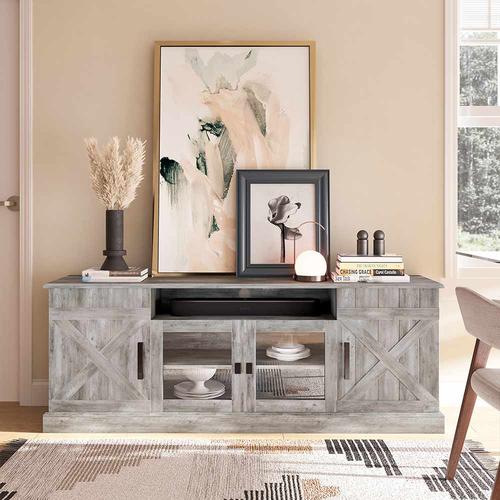 Veropeso Farmhouse TV Stand for TVs up to 70″