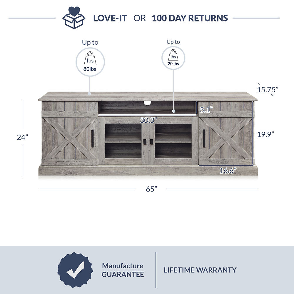 Veropeso Farmhouse TV Stand for TVs up to 70″