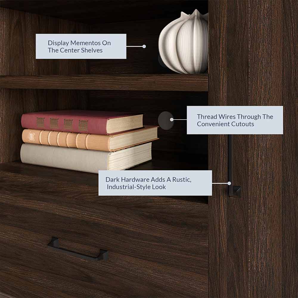 Virat Wood Farmhouse TV Stand for TVs up to 65″