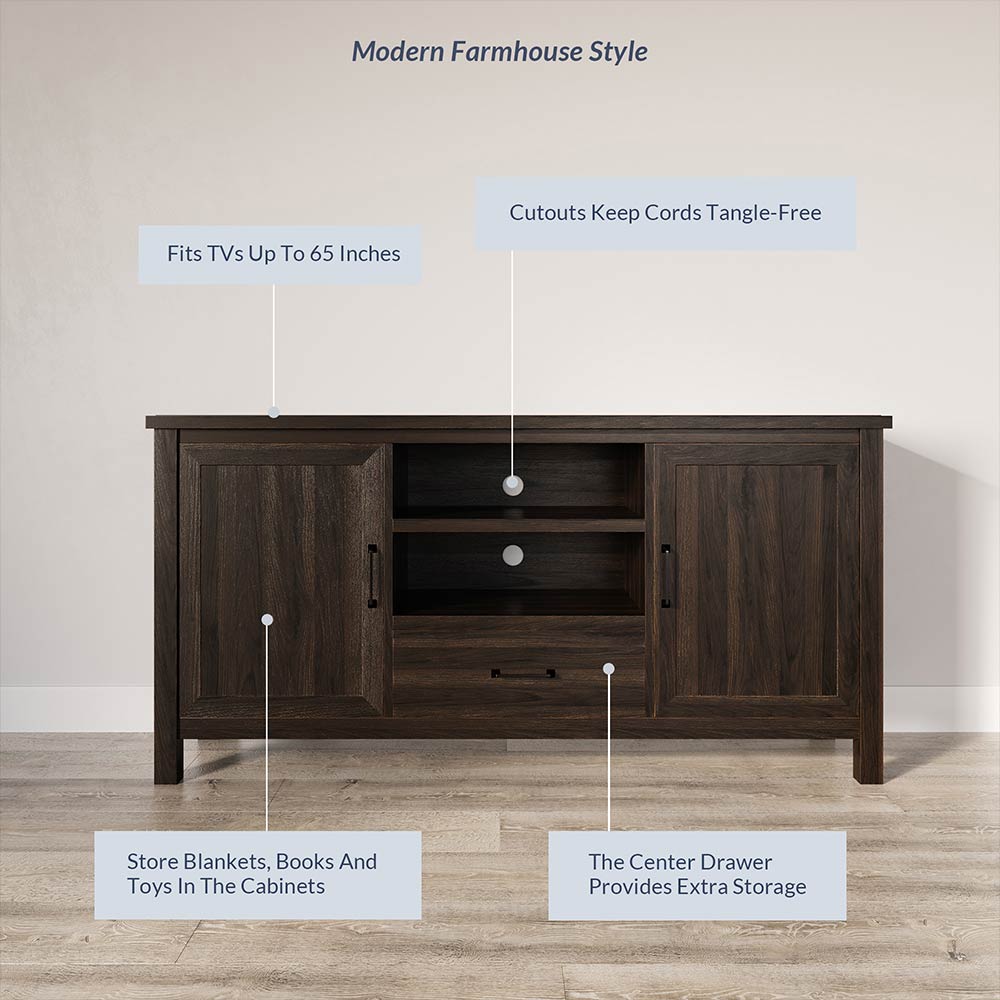 Virat Wood Farmhouse TV Stand for TVs up to 65″