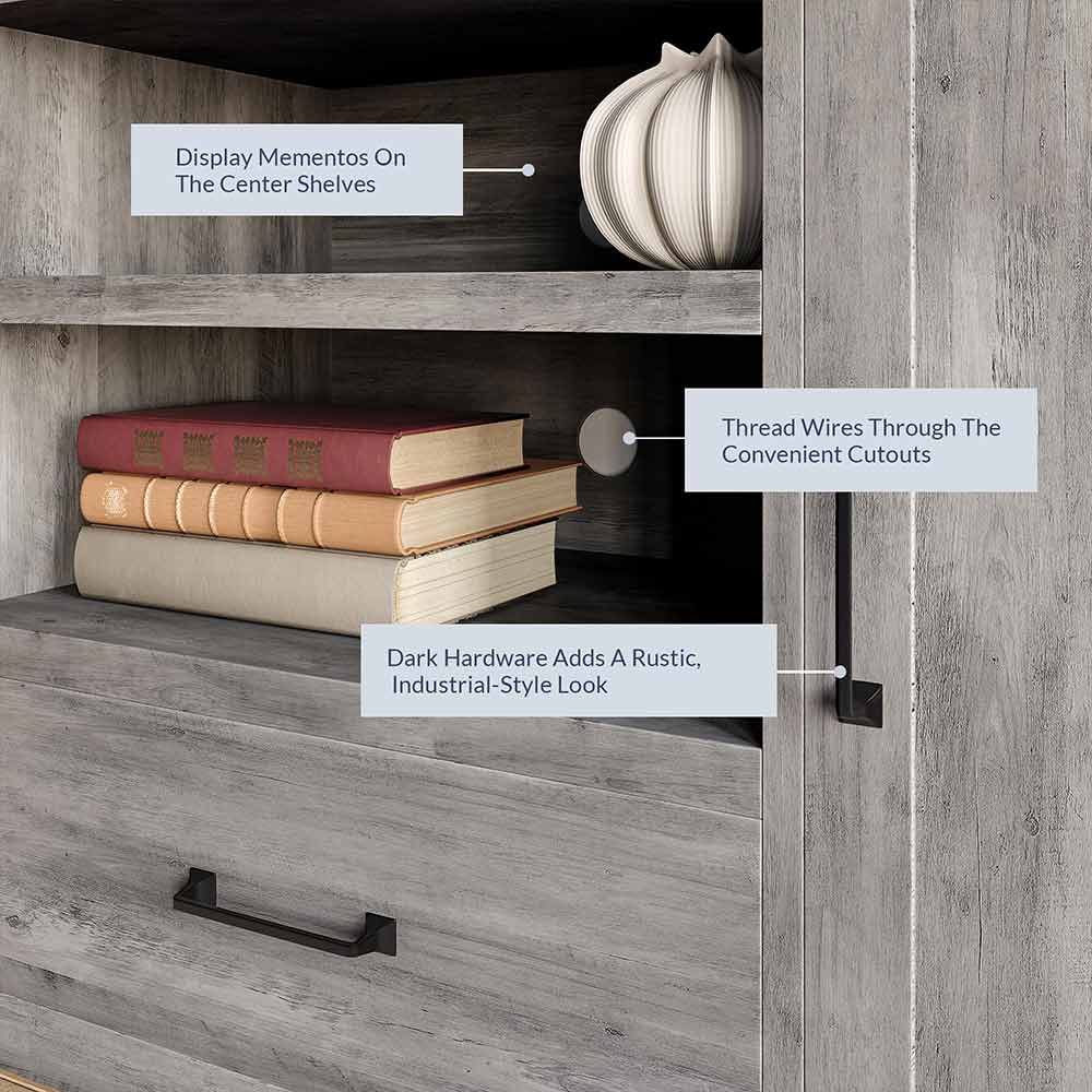 Virat Wood Farmhouse TV Stand for TVs up to 65″