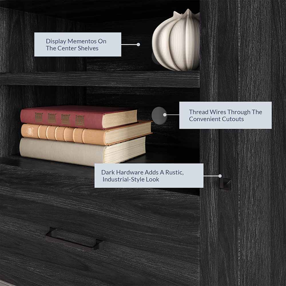 Virat Wood Farmhouse TV Stand for TVs up to 65″